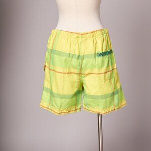 Vintage 1990s Yellow Plaid Gotcha Surf Board Shorts Deadstock